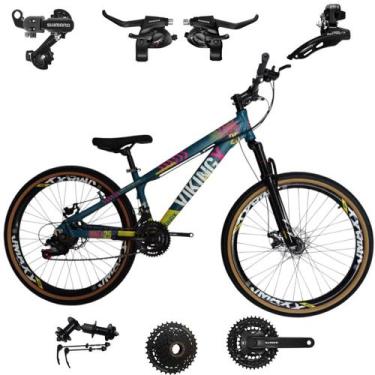 Imagem de Bicicleta Vikingx 24v Aro 26 Tuff 25 Aluminio Shimano Mtb Freeride Sus