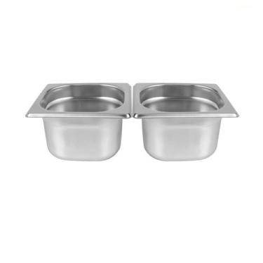 Imagem de Kit de 2 Cubas Gastronômicas Sem Tampa Inox 1/6 65mm - Zepper