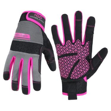 Imagem de HLDD HANDLANDY Luvas De Segurança Para Trabalho Femininas - Luva Mecânico Com Tela Sensível Ao Toque Jardinagem, Direção, Quintal E Construção, Aderência Respirável