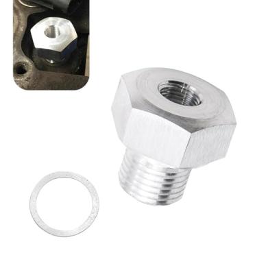 Imagem de Zikefest Adaptador de pressão de óleo LS, adaptador de sensor de pressão de óleo de troca de motores LS, M16-1,5 a 1/8 NPT LS Swap encaixe do sensor de pressão de óleo, para motores GM LS LS1 LSX LS3