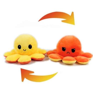 Imagem de Pelucia Polvo Reversivel Grande - Laranja e Amarelo BBR