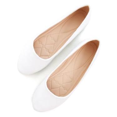 Imagem de TN TANGNEST Slduv7 Sapatos de balé feminino pontudo confortável, A Brown, 7