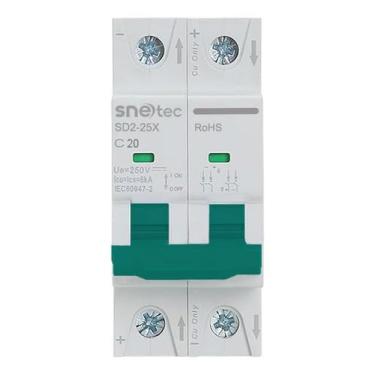 Imagem de Snetec, Disjuntor Bipolar Snetec 250V CC DC SD2-25X Energia Solar 2P (20, Miliampère-horas)