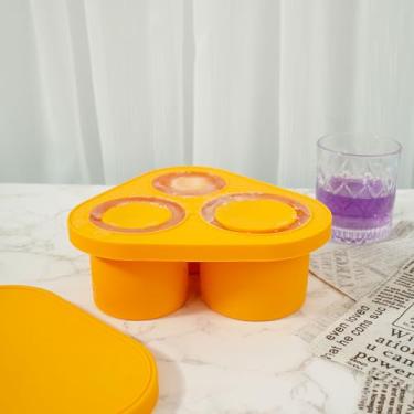 Imagem de DJAPWPX 2 bandejas para cubos de gelo, molde de silicone para cubos de gelo com tampa, cilindro para fazer gelo, bandeja para cubos de gelo, sem BPA, molde grande de cubo de gelo para freezer, água