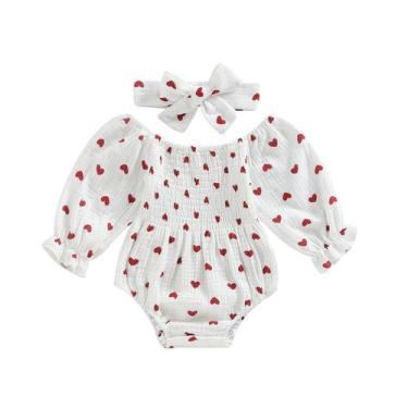 Imagem de Conjunto de roupas Farrubbyine8 Baby Girl Romper Dia dos Namorados