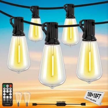 Imagem de Luzes de corda externas Oviviam 100+10FT com 8 modos remotos