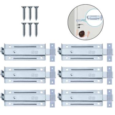 Imagem de Ferrolho Trinco Tarjeta Fecho Chato Porta Janela 10Cm 06 Un