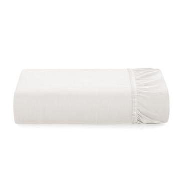 Imagem de Karsten Lençol com Elástico Avulso Tom Branco Queen 200 Fios 100% Algodão