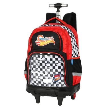 Imagem de Mochila Escolar Juvenil De Rodinha Grande Hot Wheels Luxcel-Masculino