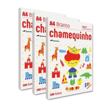 Imagem de Papel sulfite Branco A4 75g 210mm x 297mm Chamequinho pacotes com 100 