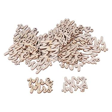 Imagem de Mr and Mrs Sign Decorações de casamento 60 PCS Placas de mesa de MDF reutilizáveis ​​ecológicas para casamentos rústicos modernos Adereços de fotos Festas de aniversário Eventos