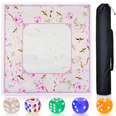 Imagem de CYAOOI 31.5" Floral Mahjong Table Mat Set – Non-Slip, Quiet Play Surface