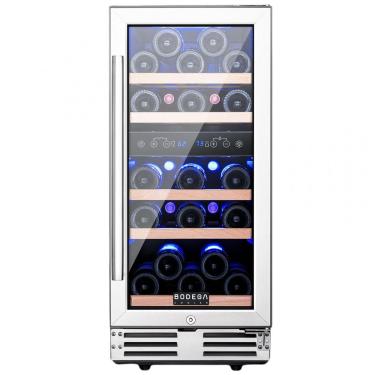 Imagem de Adega Climatizada com Controle Digital e Zona Dupla para 28 Garrafas, 110V, BODEGA JC 85B, Prata