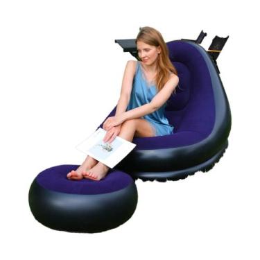 Imagem de Sofá Inflável Portátil, Sofás Reclináveis Dobráveis, Cama De Sofá Ao A