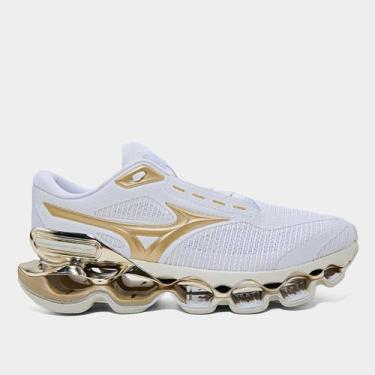 Imagem de Tênis Mizuno Wave Prophecy 15 SE, Branco, Dourado, 39