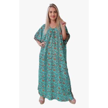 Imagem de Vestido Longo Indiano Tipo Kaftan Toque De Seda - Cod. 5008 - Aleci Fa
