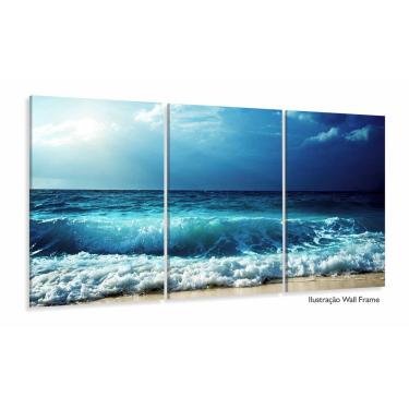 Imagem de Quadro Decorativo Ondas Mar 120x60 Sala Quarto
