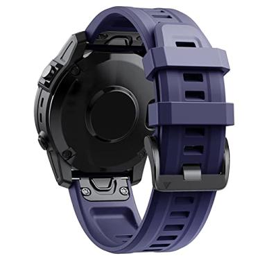 Imagem de GANYUU Pulseira de silicone de liberação rápida para Garmin Instinct 2 Fenix 7 7X 6 6X Pro 5X Smartwatch 26 22 20MM Pulseira de ajuste fácil (Cor: Roxo, Tamanho: 22mm para Instinct 2)