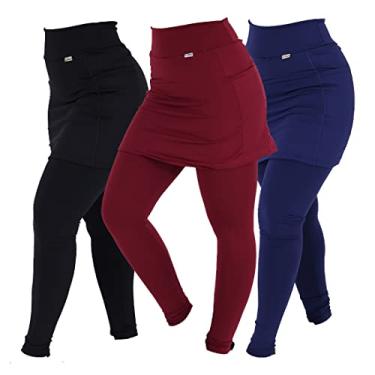 Imagem de Kit 3 Leggings Saia Suplex Peluciada Termica Tapa Bumbum