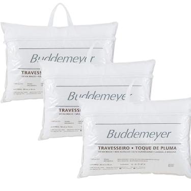 Imagem de Kit 03 Travesseiros Buddemeyer Toque de Pluma 100% Algodão 233 Fios