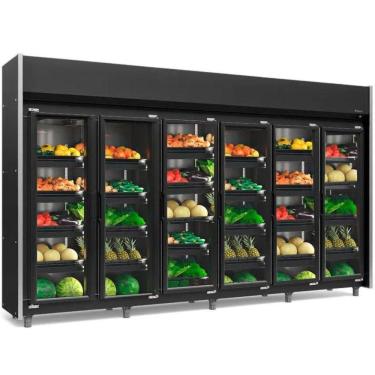 Imagem de Refrigerador Vertical Hortifruti 6 Portas de Vidro GEAS6PLB Gelopar