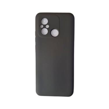 Imagem de Capa Capinha Silicone Aveludado Preto com Proteção na Câmera Anti Queda Para Redmi 12C / 11A