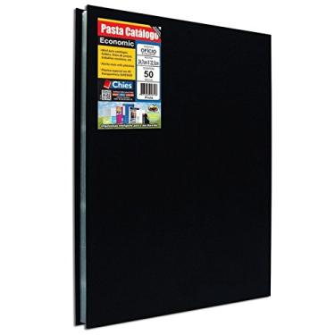 Imagem de PASTA CATALOGO ECONOMIC PRETA 50 SACOS COM COLCHETE OFICIO CHIES