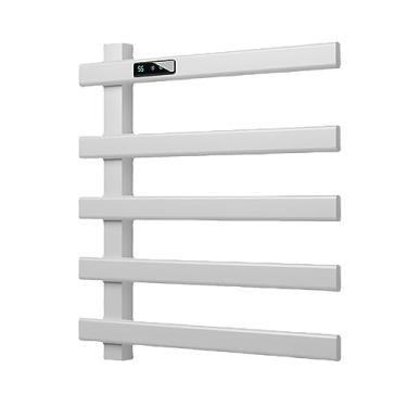 Imagem de Toalheiro elétrico inteligente banheiro doméstico aço inoxidável radiador de aquecimento de fibra de carbono montado na parede aquecedor de toalha de temperatura constante, branco, 520 * 480 * 50 mm