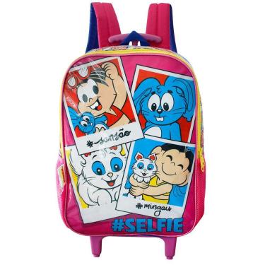 Imagem de  Mochila Escolar Rodinhas Turma Da Mônica Pets Selfie Magali