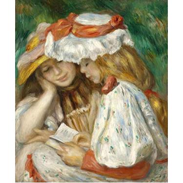 Imagem de Duas Meninas Lendo de Pierre-Auguste Renoir - 75x90 - Tela Canvas Para Quadro