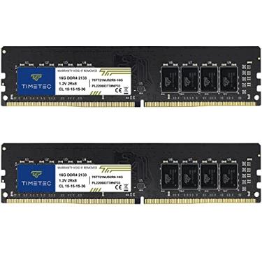 Imagem de Timetec Kit de 32 GB (2 x 16 GB) DDR4 2133 MHz PC4-17000 Non-ECC Unbuffered 1.2V CL15 2Rx8 Dual Rank 288 Pin UDIMM Desktop PC Memory RAM Module Upgrade (32GB KIT(2x16GB))