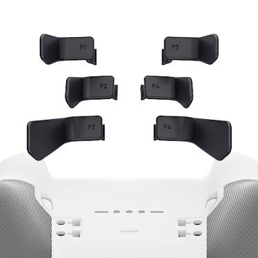 Imagem de eXtremeRate Pás Swift para controle Xbox Elite 1/2, 6 em 1, preto metálico, substituível, para controle Xbox One Elite e Elite Series 2