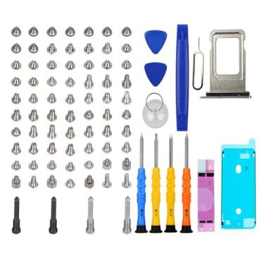 Imagem de DARYCOM Repair Conjunto completo de parafusos 82 peças para iPhone 11, kit de ferramentas de reparo de 6,1 polegadas, 4 chaves de fenda, mapa de localização, 3 abridores de ferramentas, 1 adesivo de