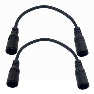 Imagem de Traovien Adaptador de alimentação CC 5,5 x 2,1 mm, 2 cabos adaptadores de conector fêmea para conector fêmea de 5,5 mm x 2,1 mm para monitor, câmera CCTV