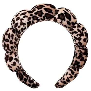 Imagem de AOENJIE Fitas de cabelo de spa para lavar o rosto ou maquiagem, faixas de cabelo com bolhas de esponja, faixa de cabelo de pano felpudo para mulheres, cuidados com a pele, acessórios de cabelo para