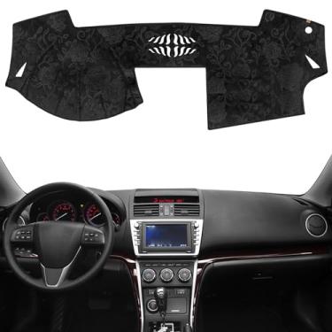 Imagem de KEYOOG Capa de painel para painel de instrumentos adequada para Ma-zda 6 2013-2009 (sem modelos HUD), tapete antirreflexo, protetor solar antiderrapante (flanela)