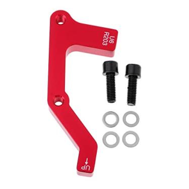 Imagem de Adaptador De Montagem De Pinça De Freio De Disco De Bicicleta De Liga De Alumínio De 203 Mm E Arruela De Parafuso - Traseiro Vermelho