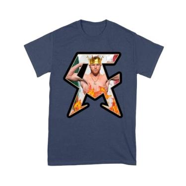 Imagem de Camiseta Canelo Alvarez Crowned Champion - Design monograma CA, Azul marino, P