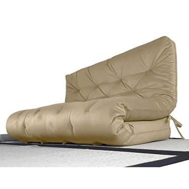 Imagem de Colchão Futon Casal Dobrável Sofa Cama Bege Acquablock