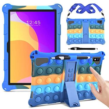 Imagem de DETUOSI Capa de silicone para VASTKING KingPad K10/Z10, capa protetora universal leve para crianças de 25,7 cm para VASTKING KingPad K10 com suporte de caneta, suporte e alça - azul escuro