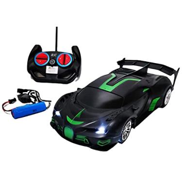 Imagem de Carrinho de Controle Remoto Grande - Recarregável Led Bugatti Infantil Carro Escala 1:18 Ferrari Brinquedo Criança