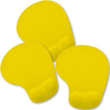 Imagem de Kit 3x Mouse Pad Ergonômico com Apoio de Punho Topget Amarelo