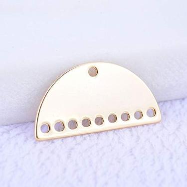 Imagem de CHEN RUI 20 peças pingentes de latão etiqueta de estampagem em branco para fabricação de joias (meio círculo 21 mm x 10,5 mm), Half Circle 21mm x 10.5mm, Latão, Latão