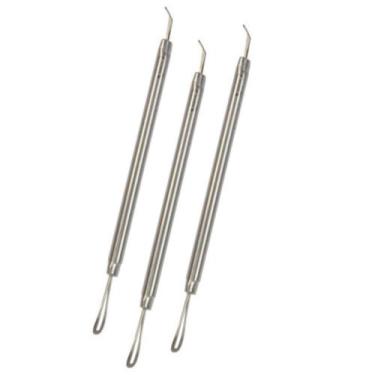 Imagem de Kit 3un extrator profissional estética inox ponta dupla santa clara