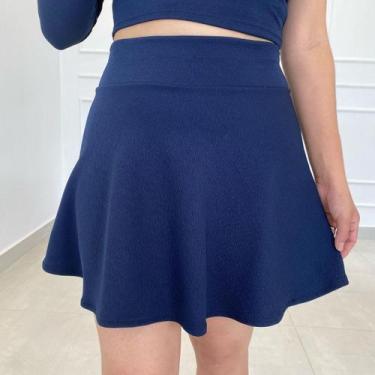 Imagem de Saia Curta Mini  Gode Rodada Redonda - vivi rangel, Azul marinho, G