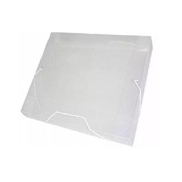 Imagem de Kit 10 Pastas Aba Elásticas Plástica Oficio 40mm Transparente - ACP