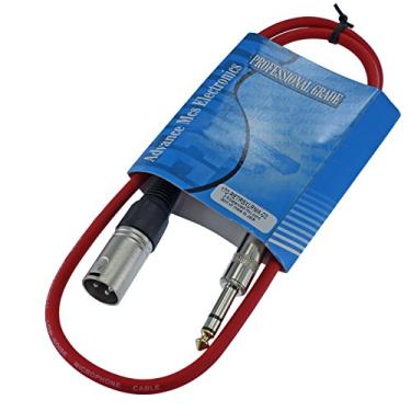 Imagem de MCSPROAUDIO Cabo de patch TRS para 3 pinos XLR macho Pro Audio balanceado e blindado (9,5 m de comprimento, vermelho)