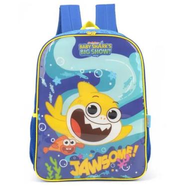 Imagem de Mochila Escolar De Alças Baby Shark Infantil Tubarão Amarelo - Luxcel