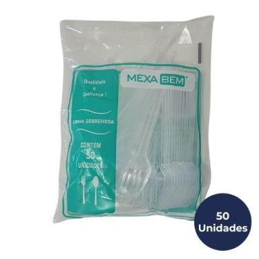 Imagem de Garfo sobremesa cristal mexabem pacote com 50