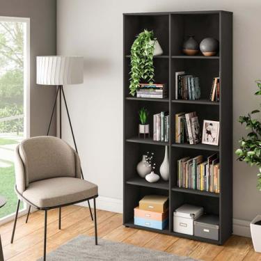 Imagem de Estante Com 10 Nichos Artany Clean 900x1878 Cor Preta